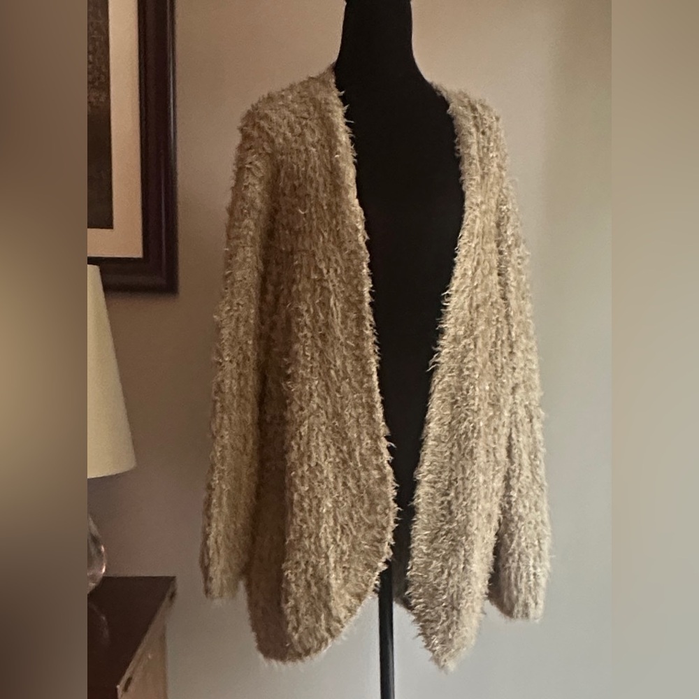 Cozy Cream Open-Front Fuzzy Sweater